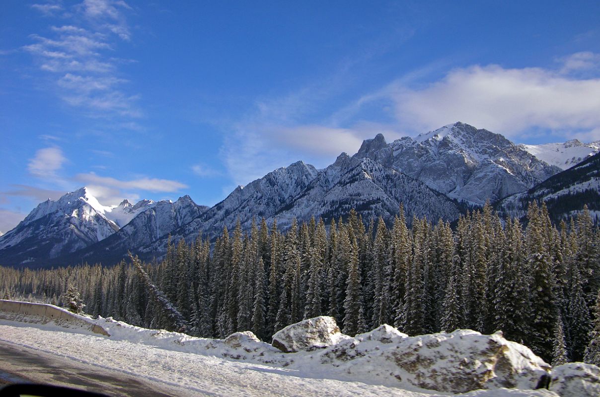 27A Mount Ishbel And The Finger Morning From Trans Canada Highway Driving Between Banff And Lake Louise in Winter